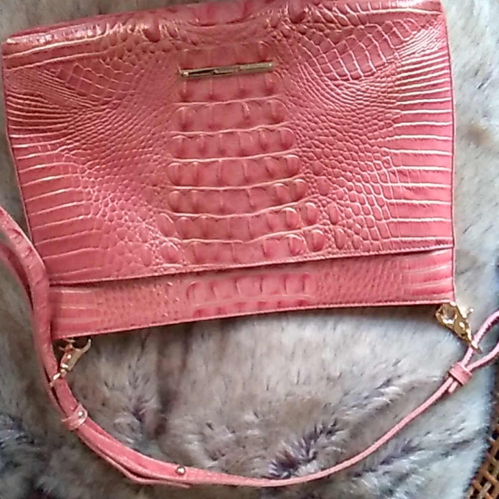 Brahmin Melbourne leather croc embossed cross-body handbag - Picture 5 of 10